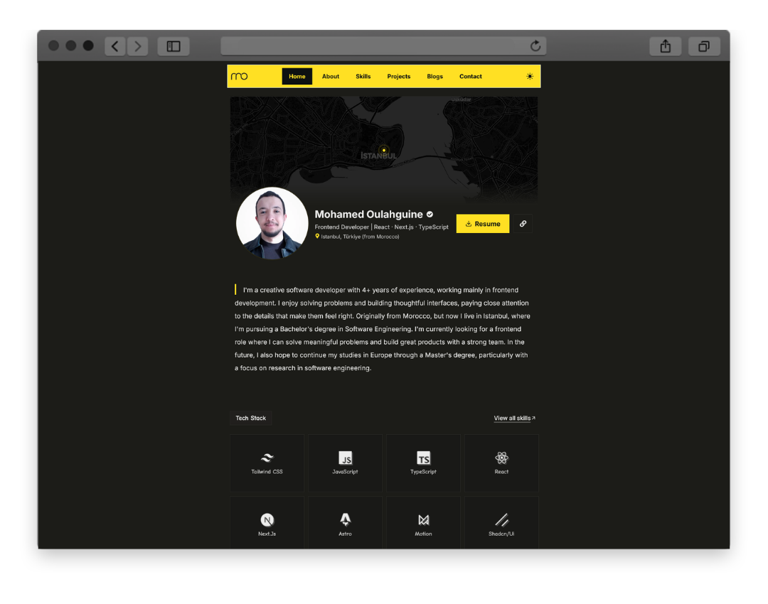 Screenshot of My portfolio